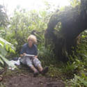 Heleen can be found regularly in Sabas cloud forest where she makes drawings of the dramatic rain forest. Once she camped with Tom on the top of the mountain for more than four weeks, but later the stay was made a bit shorter as the humidity is very high there.