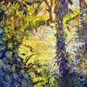 Elfin Forest 1, 40 x 60 inches, watercolor on canvas