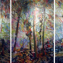 Triptych Sandy Cruz, 40 x 90 inches, watercolor on canvas, 2012