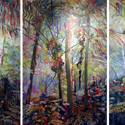 Triptych Sandy Cruz, 40 x 90 inches, watercolor on canvas, 2012