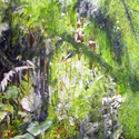 The Magical Mossy Forest 1, 3 x 4 feet, watercolor on canvas